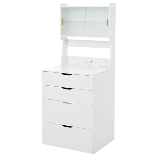 化粧台 鏡台 ドレッサー コンセント付 ドレッサー 鏡台 ライト付」の